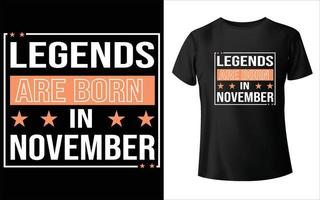 legender är födda i månad t-shirt design, månad januari februari mars april maj juni juli augusti september oktober november december t-shirt design vektor