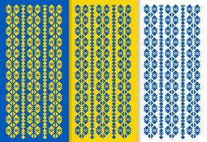 ukrainsk kultur tyg mönster set vektor