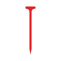 eps10 rotes Vektor-Metallnagel-Symbol im einfachen, flachen, trendigen Stil isoliert auf weißem Hintergrund vektor