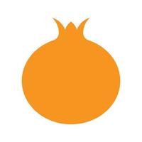 eps10 orange vektor granatäpple frukt fast ikon i enkel platt trendig modern stil isolerad på vit bakgrund