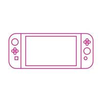 eps10 rosa Vektor Videospiel tragbares Gerät Linie Kunstsymbol im einfachen flachen trendigen modernen Stil isoliert auf weißem Hintergrund