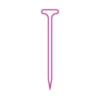 eps10 rosa Vektor Metallnagellinie Symbol im einfachen flachen trendigen Stil isoliert auf weißem Hintergrund