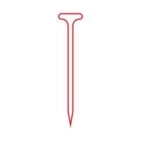 eps10 rotes Vektormetall-Nagelliniensymbol im einfachen, flachen, trendigen Stil isoliert auf weißem Hintergrund vektor