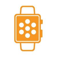 eps10 orange vektor smartwatch-ikon med appar på hemskärmen isolerad på vit bakgrund