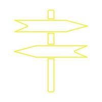 eps10 gelber Vektor leere Holzlinie Symbol mit zwei Pfeilen im einfachen flachen trendigen modernen Stil isoliert auf weißem Hintergrund