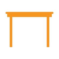 eps10 orange Vektor Holztisch oder Schreibtisch-Symbol im einfachen flachen trendigen Stil isoliert auf weißem Hintergrund