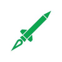 eps10 grön vektor missil solid ikon i enkel platt trendig stil isolerad på vit bakgrund