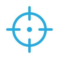 eps10 blaues Vektor-Scharfschützenziel oder Ziellinie-Symbol im einfachen, flachen, trendigen Stil isoliert auf weißem Hintergrund vektor
