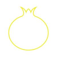 eps10 gelbes Vektor-Granatapfel-Frucht-Symbol im einfachen, flachen, trendigen, modernen Stil isoliert auf weißem Hintergrund vektor