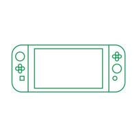 eps10 grüner Vektor Videospiel tragbares Gerät Linie Kunstsymbol im einfachen flachen trendigen modernen Stil isoliert auf weißem Hintergrund
