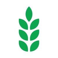 eps10 grünes Vektor-Weizen-Solid-Symbol oder Logo im einfachen, flachen, trendigen modernen Stil isoliert auf weißem Hintergrund vektor