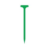 eps10 grünes Vektor-Metallnagel-Symbol im einfachen, flachen, trendigen Stil isoliert auf weißem Hintergrund vektor