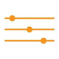 eps10 orangefarbenes Vektor-Schieberegler-Symbol im einfachen, flachen, trendigen Stil isoliert auf weißem Hintergrund vektor