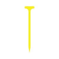 eps10 gelbes Vektor-Metallnagel-Symbol im einfachen, flachen, trendigen Stil isoliert auf weißem Hintergrund vektor