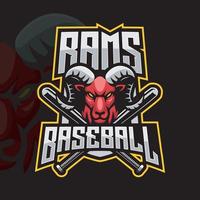 Rams-Maskottchen-Baseball-Logo-Design vektor