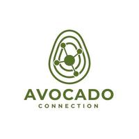 Logo-Vorlage für modernes Design der Avocado-Verbindung vektor