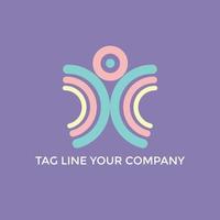 rolig logotyp lila bakgrund för ditt företag vektor