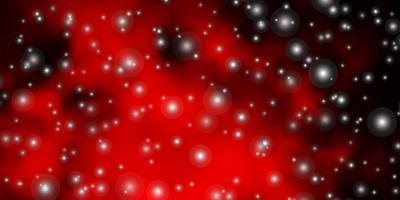 mörk röd vektor layout med ljusa stjärnor.