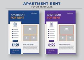 Flyer-Vorlage zur Wohnungsmiete, Flyer zum Mieten von Häusern, Immobilien-Flyer vektor