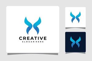Design-Inspiration für blaue Schmetterlings-Logo-Vorlagen vektor