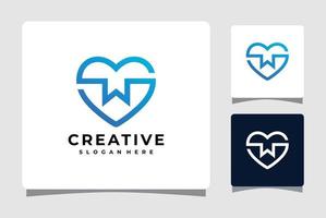 bokstav med hjärta logotyp mall design inspiration vektor