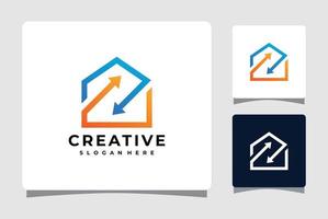 hus pil logotyp mall design inspiration vektor