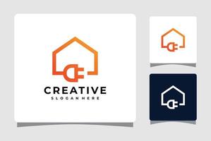 hus elektrisk kontakt logotyp mall design inspiration vektor