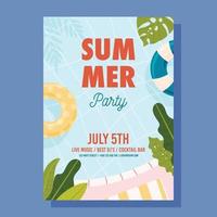 Sommer-Poolparty-Flyer vektor