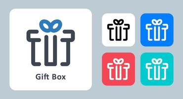 Geschenk-Box-Symbol - Vektor-Illustration. geschenk, vorhanden, geburtstag, box, überraschung, giftbox, werbegeschenk, linie, umriss, flach, symbole . vektor