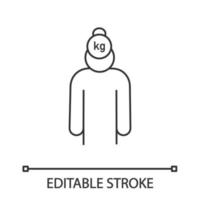 stress och livsproblem linjär ikon. börda. tunn linje illustration. utmattning och trötthet. orolig och trött person. utbrändhet. kontur symbol. vektor isolerade konturritning. redigerbar linje