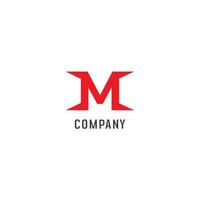 bokstaven m alfabetisk logotyp designmall, abjad, platt enkel ren, röd, bokstavsmärkes logotyp koncept vektor