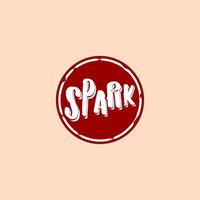 Spark-Logo-Konzept, kastanienbraune Ellipse abgerundete Logo-Design-Vorlage geeignet für T-Shirt-Grafik vektor