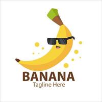 logotyp för ditt företag med söt banankaraktär vektor