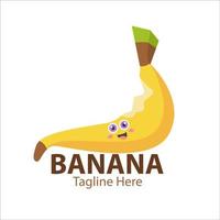 logotyp för ditt företag med söt banankaraktär vektor