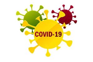 uppsättning tecknade mångfärgade ikoner av coronavirus eller covid-19. isolerade bakterier eller epidemiska virus. vektor