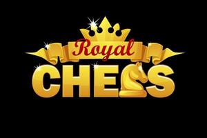 Vektorlogo königliches Schach für Spiel. goldenes logo schach vektor