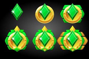 Vektor-Set von Diamanten Spielkartensymbole Poker. symbole auszeichnungen, abzeichen, die im spiel rangieren. vektor