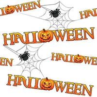 Halloween Musterdesign, Hintergrund mit Kürbissen und Spinnen. vektorillustration einer gruseligen textur mit den inschriften des feiertags vektor