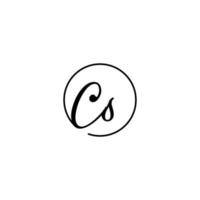 cs-Kreis-Anfangslogo am besten für Schönheit und Mode in mutigem femininem Konzept vektor