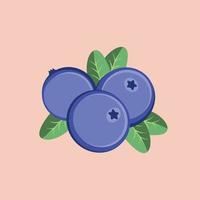 vektor realistiska blåbär med gröna blad. mogna frukter fulla av näringsämnen och vitaminer, saftig färsk matlagningsingrediens. sommarfrukter för en hälsosam livsstil. ekologisk