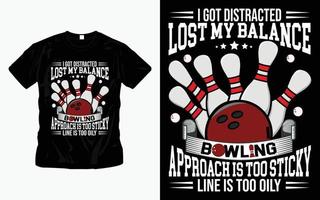 bowling t-shirt design vektor