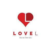 anfangsbuchstabe l love icon logo design inspiration vektor