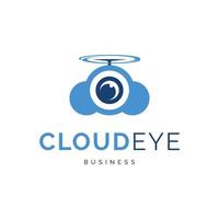 Inspiration für das Design des Cloud-Eye-Icon-Logos vektor