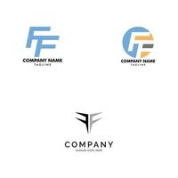 satz des anfangsbuchstaben-ff-logo-vorlagendesigns vektor