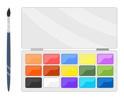 akvarellfärger och en pensel för att rita. vektor. vektor