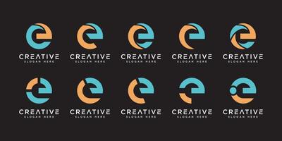 satz der anfangsbuchstaben-e-logo-designvorlage