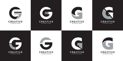 uppsättning av första bokstaven g vektor logotypdesign