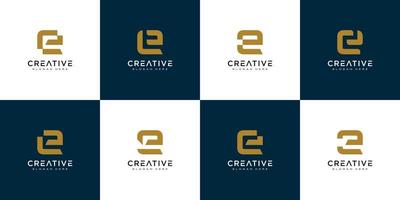 satz von anfangsbuchstaben e-logo-design