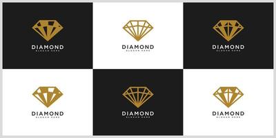 Satz von Diamant-Logo-Vektor-Designs-Vorlage vektor