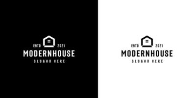 modernt hus eller hem logotyp vektor design koncept linje stil